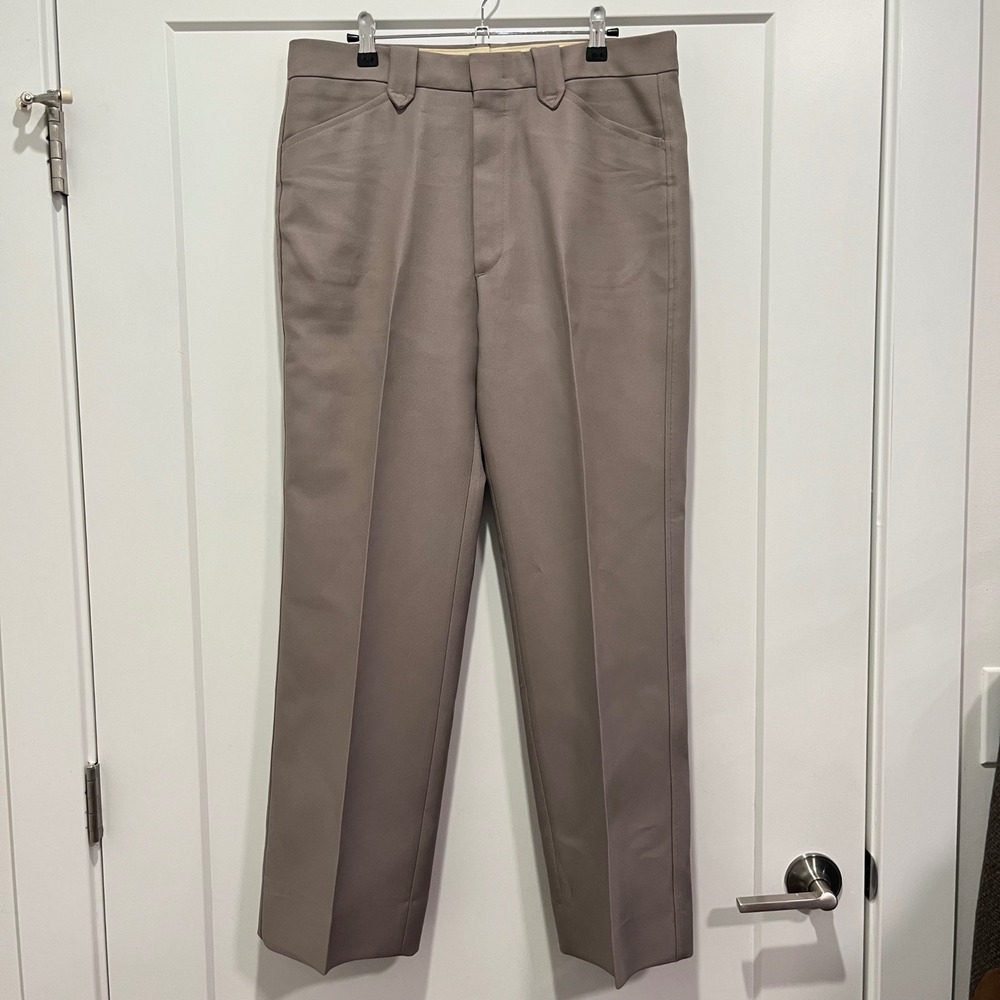 Vintage Farah Mens Slacks Brown Straight Leg Flat Front Flap Pocket Pants